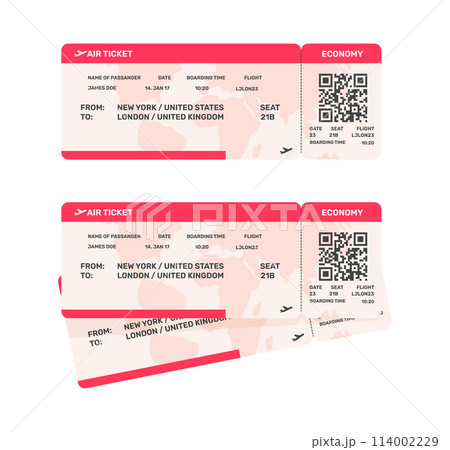 Boarding pass tickets. Airplane tickets. Fly and travel. Booking service. 114002229