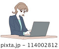 パソコンを操作する女性のイラスト 114002812