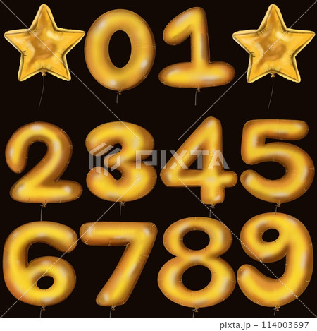 set of golden number templates 114003697