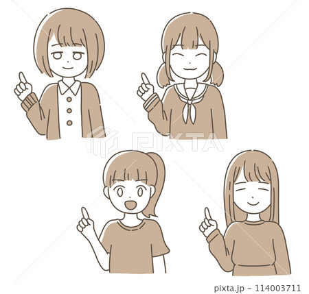 指さす女性セット 指さす女性セット 114003711
