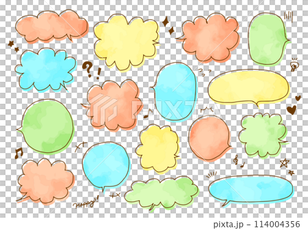 語音氣泡插圖集水彩 語音氣泡插圖集水彩 114004356