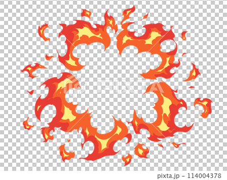 Illustration of a circular flame effect 114004378