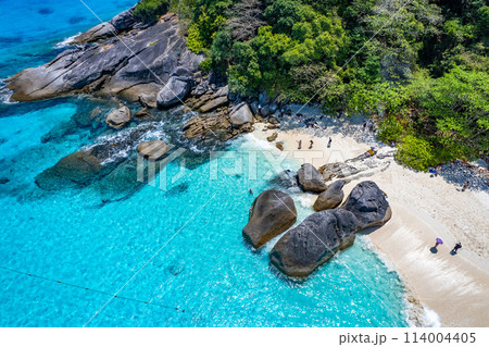 Aerial view of Similan island in Phang Nga, Thailand Aerial view of Similan island in Phang Nga, Thailand 114004405