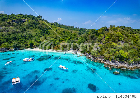 Aerial view of Similan island in Phang Nga, Thailand Aerial view of Similan island in Phang Nga, Thailand 114004409