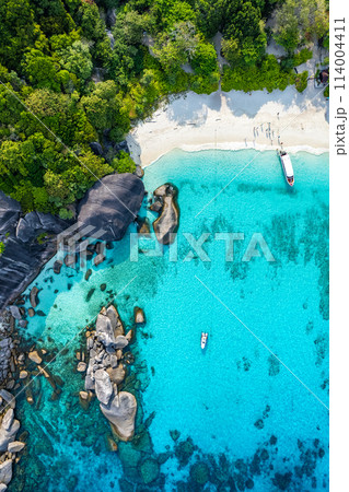 Aerial view of Similan island in Phang Nga, Thailand 114004411
