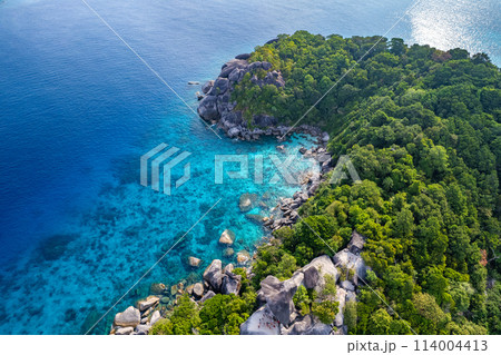 Aerial view of Similan island in Phang Nga, Thailand Aerial view of Similan island in Phang Nga, Thailand 114004413