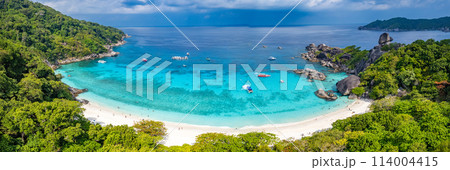 Aerial view of Similan island in Phang Nga, Thailand Aerial view of Similan island in Phang Nga, Thailand 114004415