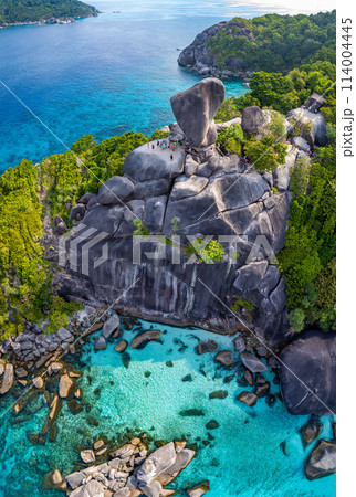 Aerial view of Similan island in Phang Nga, Thailand 114004445