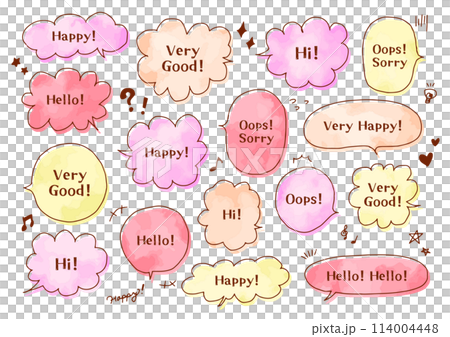 語音氣泡插圖集水彩 114004448