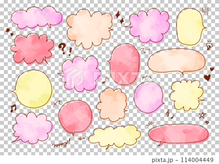 語音氣泡插圖集水彩 114004449