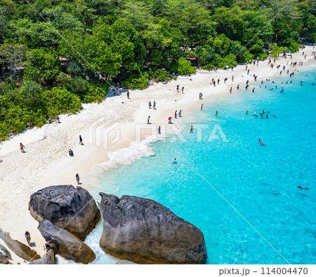Aerial view of Similan island in Phang Nga, Thailand Aerial view of Similan island in Phang Nga, Thailand 114004470