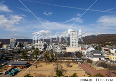 山梨県　甲府市　舞鶴城公園 　天守台からの眺め 114004548
