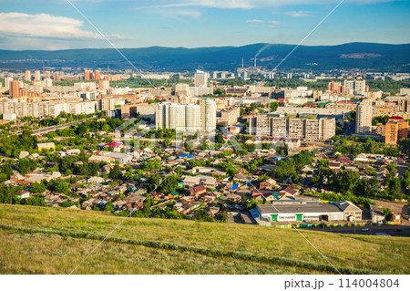 Krasnoyarsk aerial panoramic view Krasnoyarsk aerial panoramic view 114004804