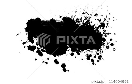 Abstract black blot object. hand drawing. Not AI. Vector illustration Abstract black blot object. hand drawing. Not AI. Vector illustration 114004991