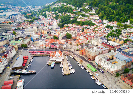 Bryggen aerial view, Norway 114005089