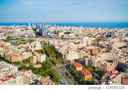 Barcelona aerial panoramic view, Spain Barcelona aerial panoramic view, Spain 114005105