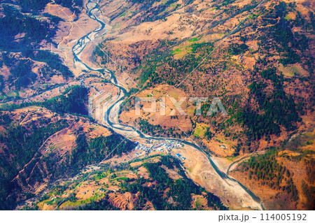 Kathmandu valley aerial panoramic view, Nepal Kathmandu valley aerial panoramic view, Nepal 114005192