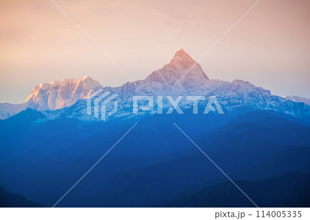 Annapurna mountains aerial panoramic view, Pokhara 114005335