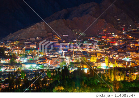 Leh aerial panoramic view, Ladakh Leh aerial panoramic view, Ladakh 114005347