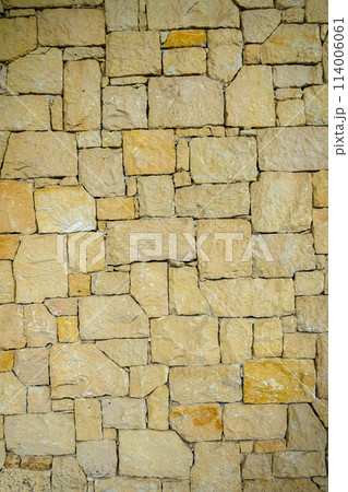 texture of a house wall made of real wild stone 114006061