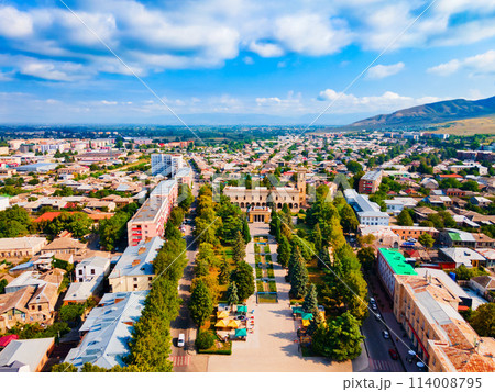 Gori town aerial panoramic view, Georgia 114008795