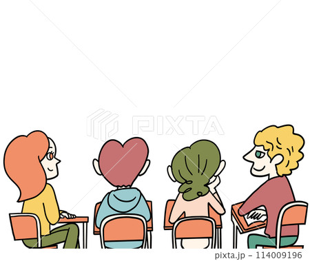 授業を受ける外国人 114009196