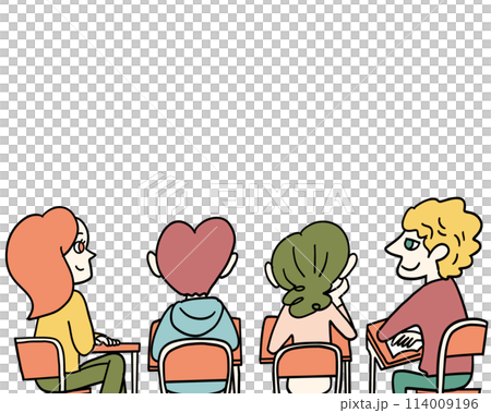 授業を受ける外国人 114009196