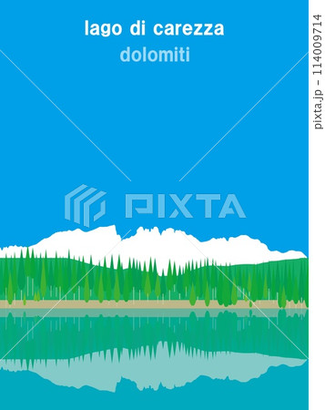 カレッツァ湖　lago di carezza　ドロミーティ　dolomiti　イタリア　 114009714