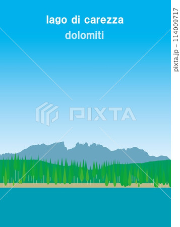 カレッツァ湖 lago di carezza ドロミーティ dolomiti イタリア  カレッツァ湖 lago di carezza ドロミーティ dolomiti イタリア  114009717