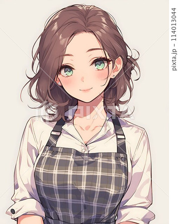 エプロンをつけた美しい女性　AI	 114013044