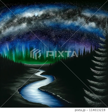 オーロラの夜に流れる川 オーロラの夜に流れる川 114013219