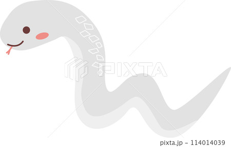 おしゃれな白い蛇のイラスト 114014039