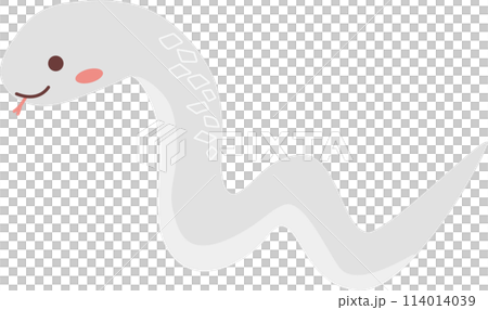 おしゃれな白い蛇のイラスト 114014039