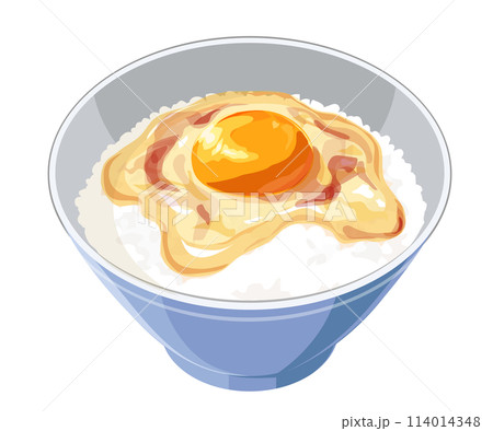 卵かけご飯のイラスト 114014348