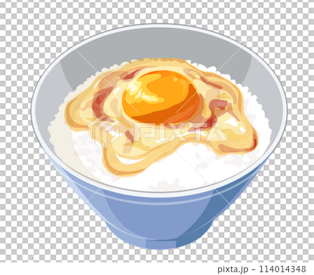 卵かけご飯のイラスト 114014348