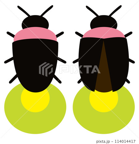デフォルメしたかわいい蛍のベクターイラスト 114014417