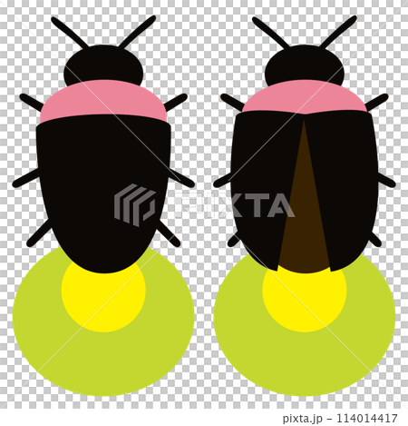 デフォルメしたかわいい蛍のベクターイラスト 114014417
