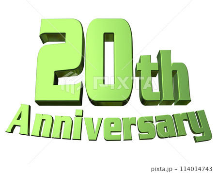 3DCG文字「20th Anniversary/20周年」グリーン,緑 114014743
