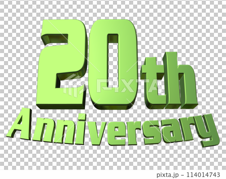 3DCG文字「20th Anniversary/20周年」グリーン,緑 114014743