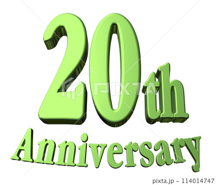 3DCG文字「20th Anniversary/20周年」グリーン,緑 114014747