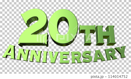 3DCG文字「20th Anniversary/20周年」グリーン,緑 114014752