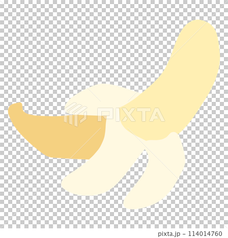 シンプルにデフォルメしたかわいいバナナのイラスト 114014760