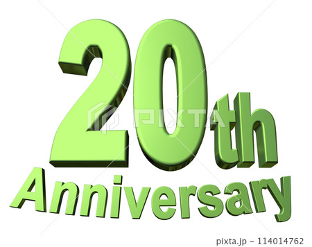 3DCG文字「20th Anniversary/20周年」グリーン,緑 114014762