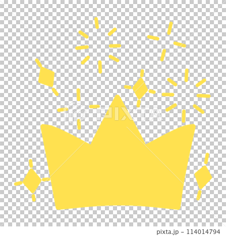 ランキング素材などに使えるかわいい王冠とキラキラのイラスト 114014794