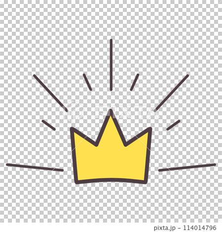 ランキング素材などに使えるかわいい王冠とキラキラのイラスト 114014796