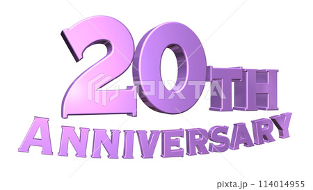 3DCG文字「20th Anniversary/20周年」パープル,紫 114014955