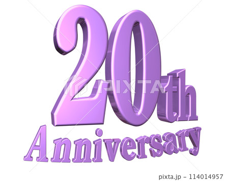 3DCG文字「20th Anniversary/20周年」パープル,紫 114014957