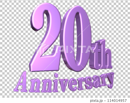 3DCG文字「20th Anniversary/20周年」パープル,紫 114014957