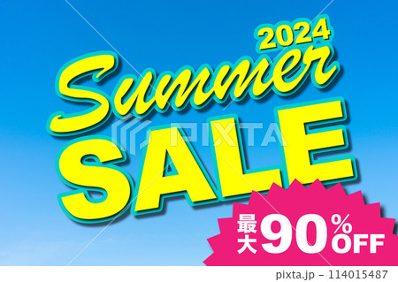 サマーセール2024 最大90%オフのイラスト サマーセール2024 最大90%オフのイラスト 114015487