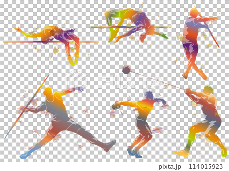 Athletics silhouette illustration set 114015923
